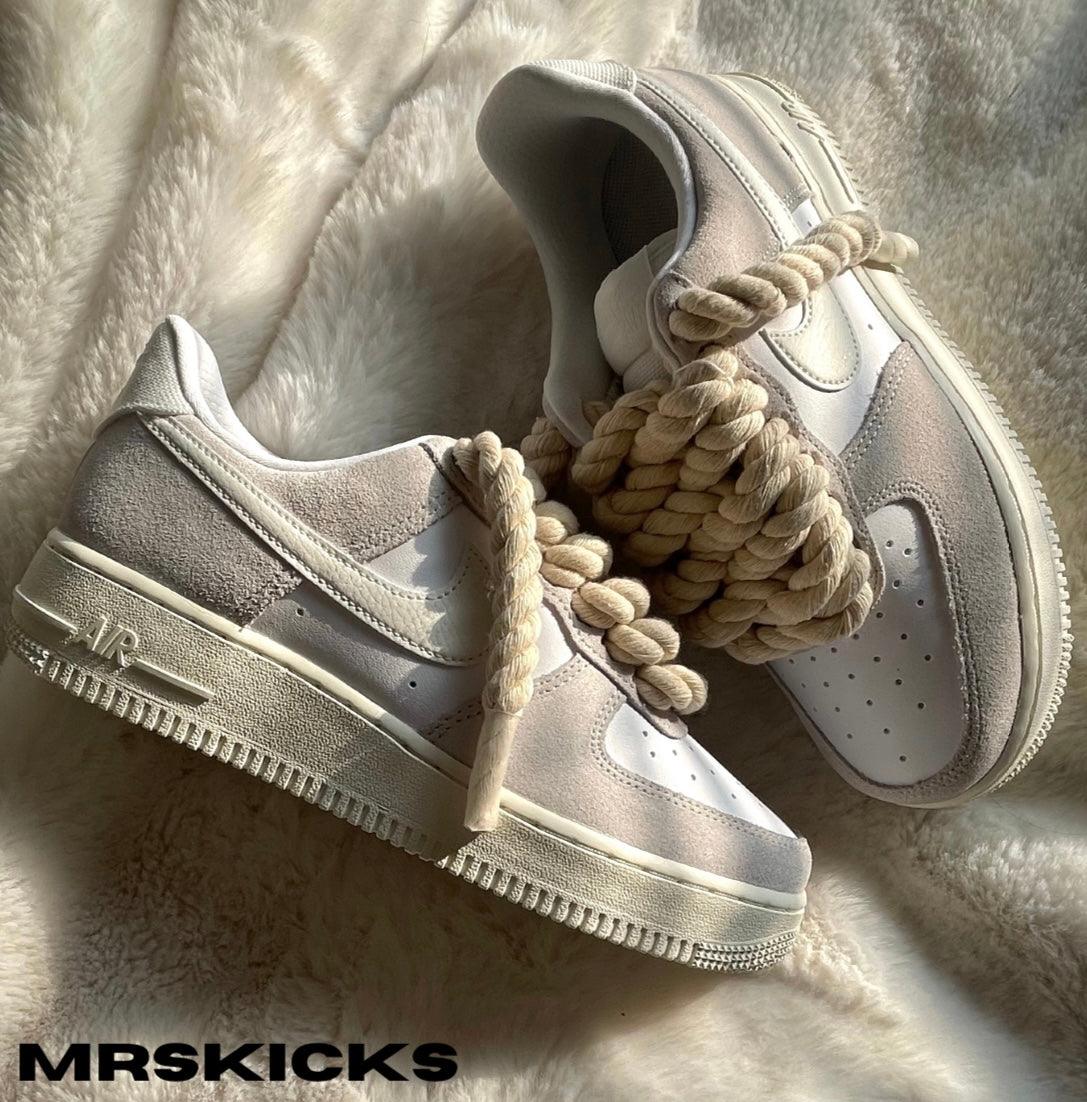 Custom Rope cream Airforce Shop Custom Rope AF1's – Mrskicks