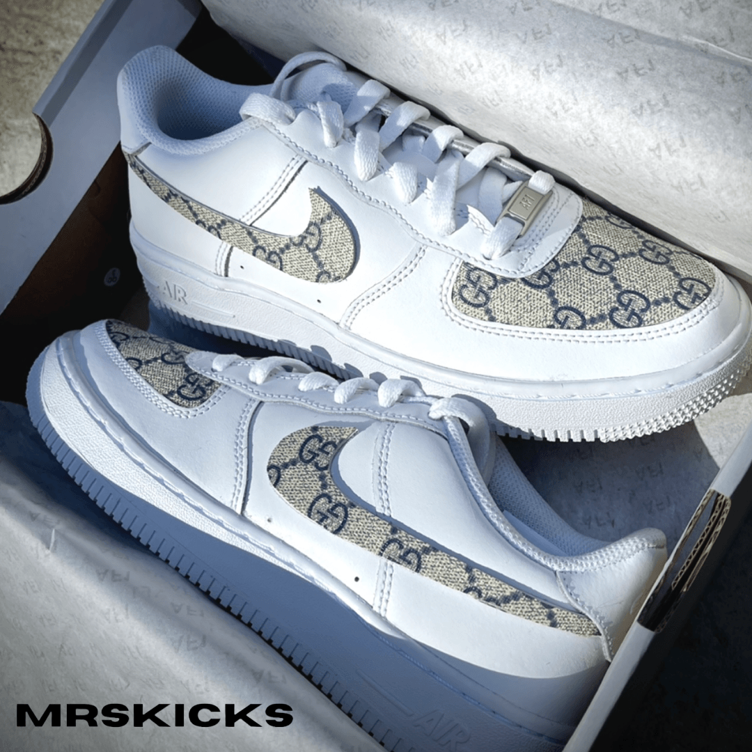 Air force ones top with gucci print
