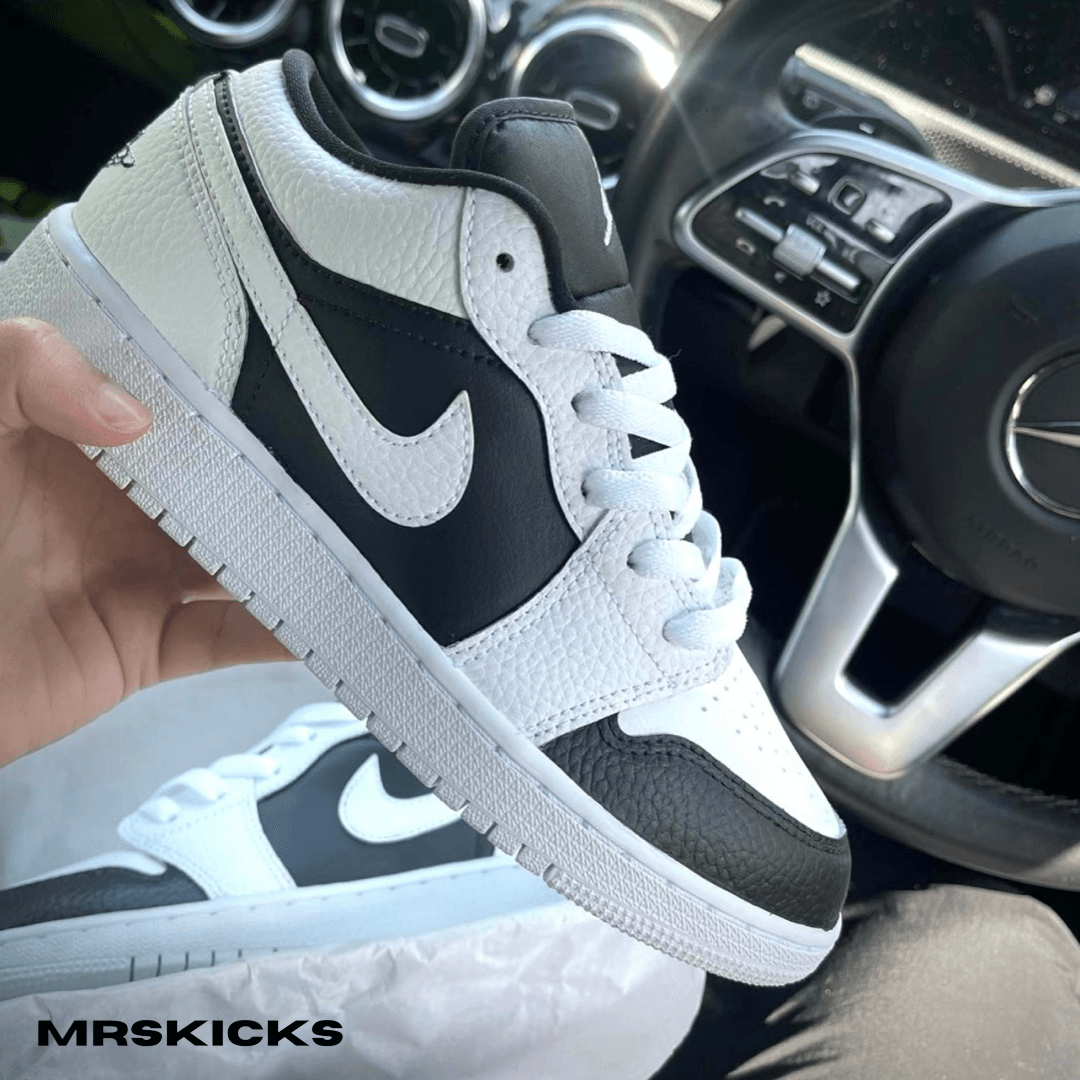Custom Black Panda Jordan 1 Low | Shop Custom Shoes – Mrskicks
