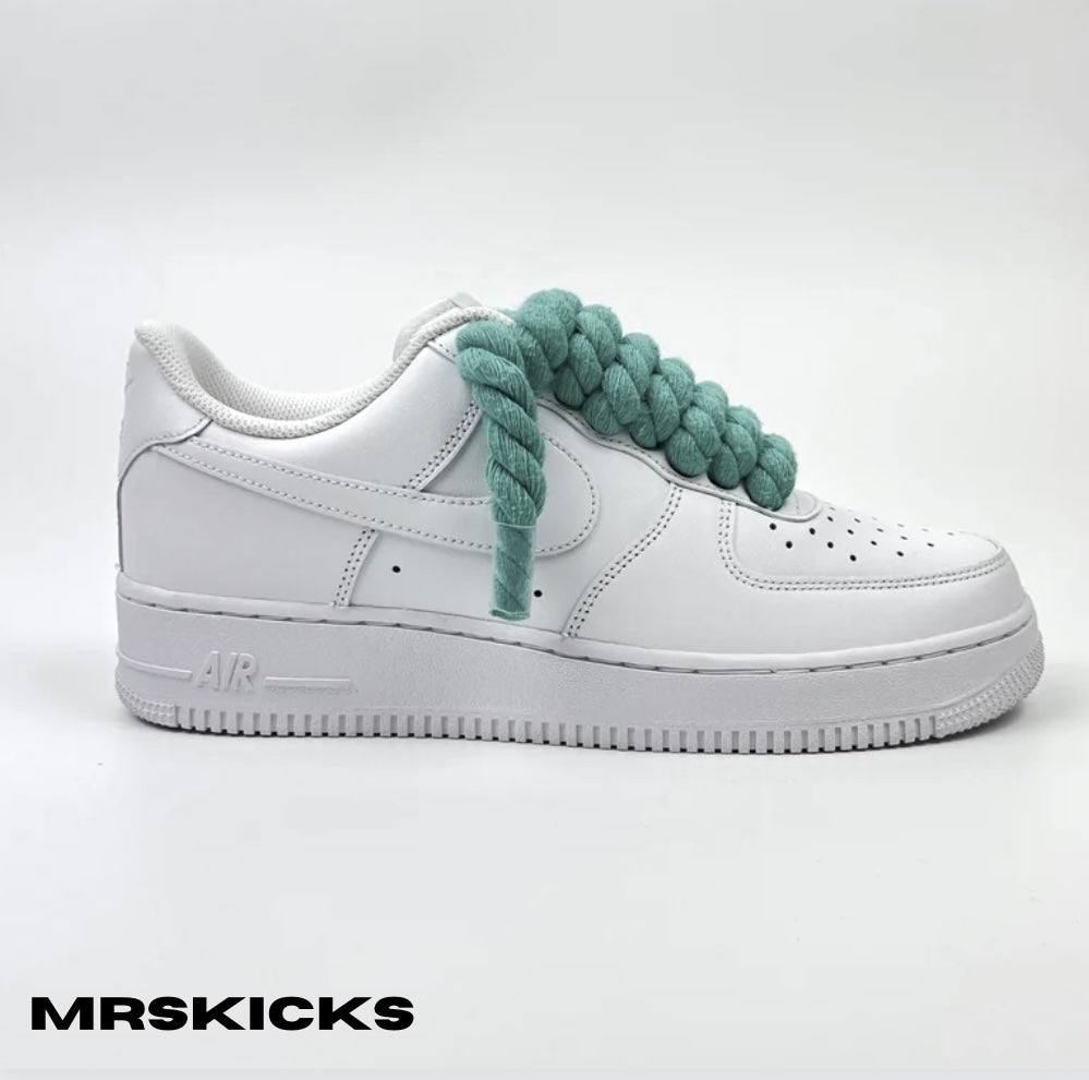 custom rope lace airforce 1 , Thicc rope lace airforce 1 , Af1 customs , custom shoes, custom sneakers, customised shoes, bespoke shoes, bespoke trainers, Rope laces , Rope shoe laces , Thick rope lace airforce 1s , Af1 customs 