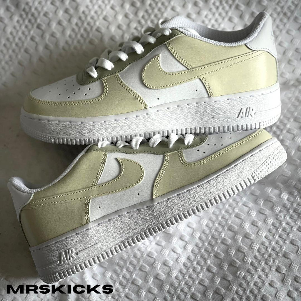 customized light cream Airforce 1 , custom cream beige Airforce 1 , painted nike sneakers , painted shoes , personalised sneakers , personalised airforce 1 customs , cream Af1 shoes , womens custom sneakers , Design your own trainers , customize your own nike shoes