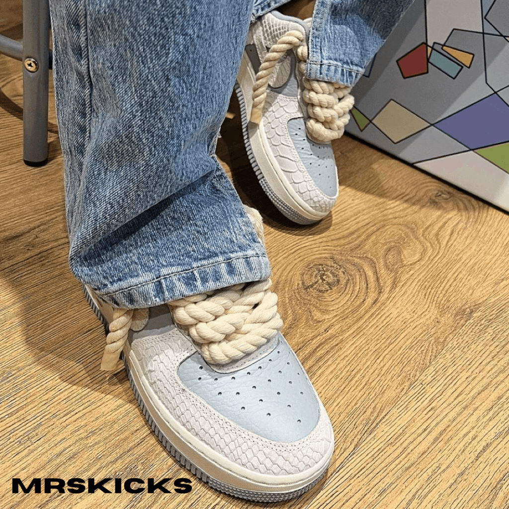 shop custom rope airforces , rope lace shoes, rope sneakers, rope custom airforce 1 , Af1 rope , rope customs, af1 customs , customize your shoes , nike customs , rope nike shoes, grey airforce 1 custom, airforce 1 nike customs , customisation ,  shoe customizers