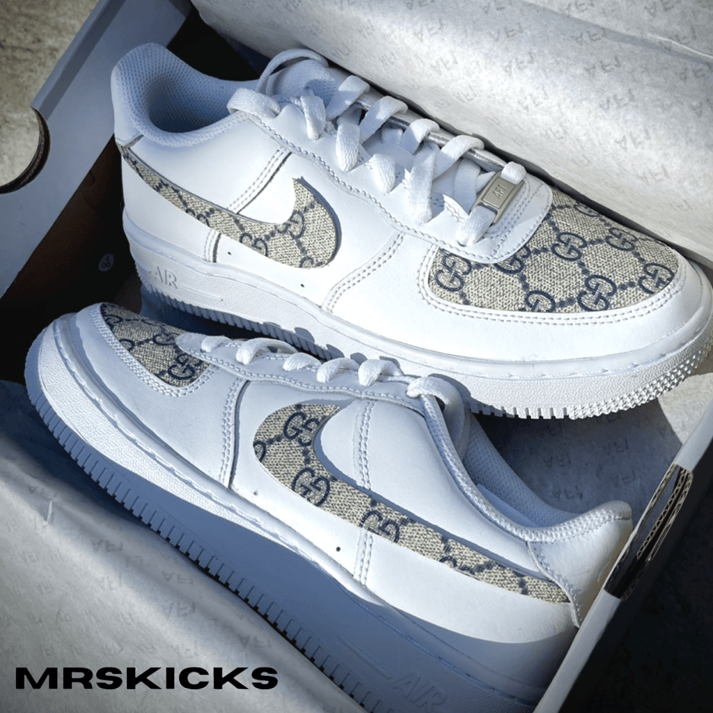 customized air force one , custom AF1 , Sneaker art , gucci custom airforce 1 , custom airforces , Airforce 1 gucci print , gucci airforces , custom nike shoes , custom made nike airforces