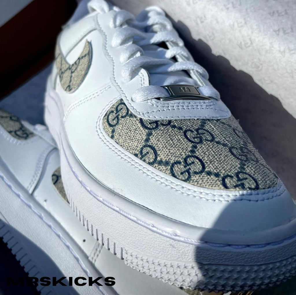 customized air force one , custom AF1 , Sneaker art , gucci custom airforce 1 , custom airforces , Airforce 1 gucci print , gucci airforces , custom nike shoes , custom made nike airforces 