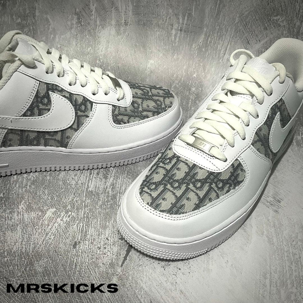 custom shoes to order , grey dior airforce 1, custom grey shoes , af1 custom , customised airforces , design your own sneakers , grey dior airforce 1 custom customised dior airforces in grey , Nike dior airforce 1