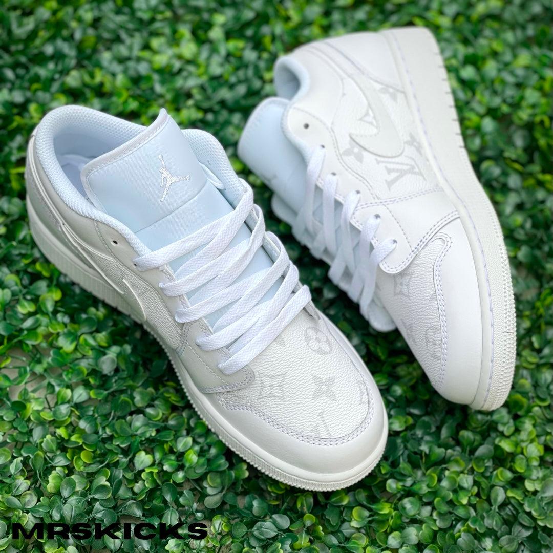 lv white and green sneakers