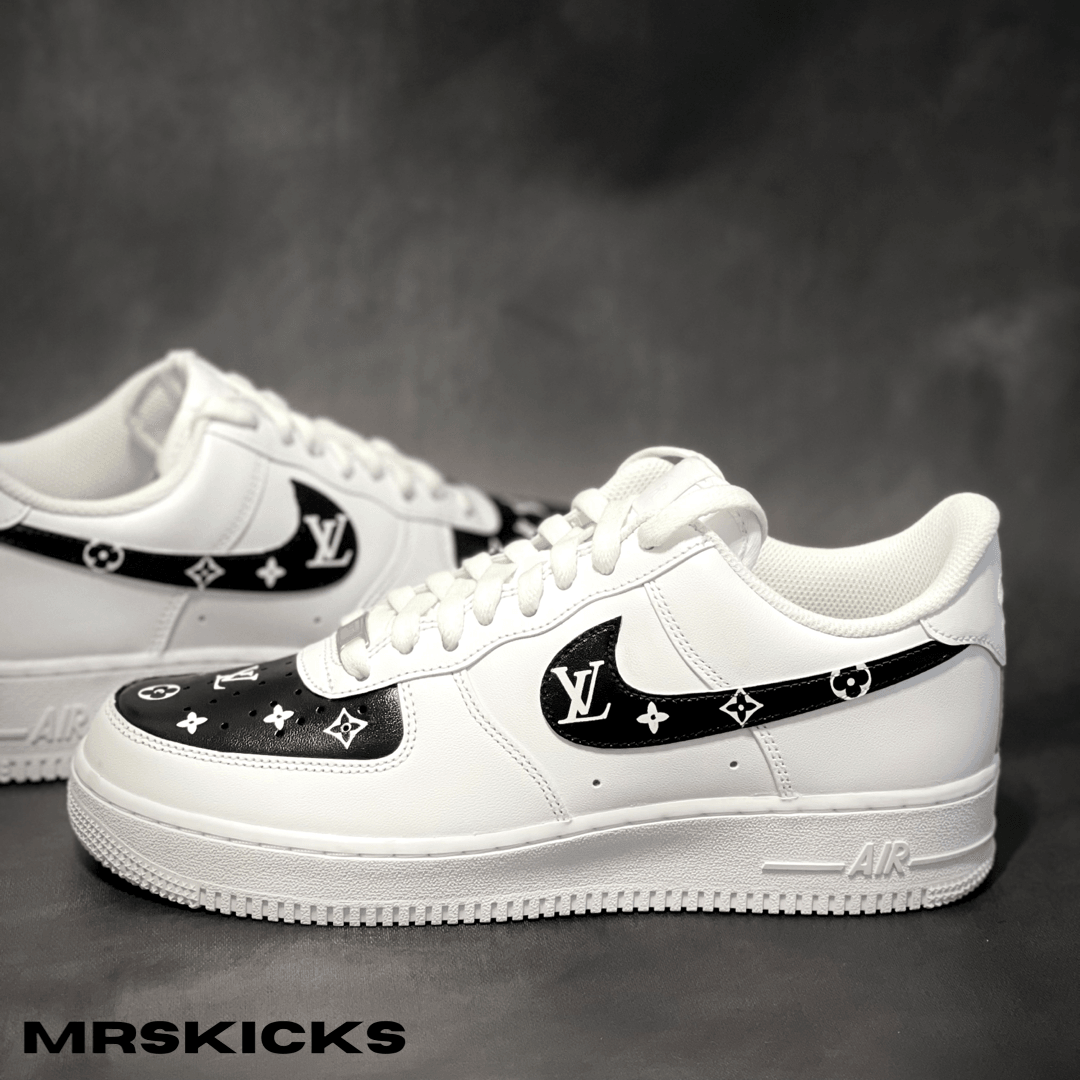 Custom black Lv Airforce 1  Shop customised shoes – Mrskicks